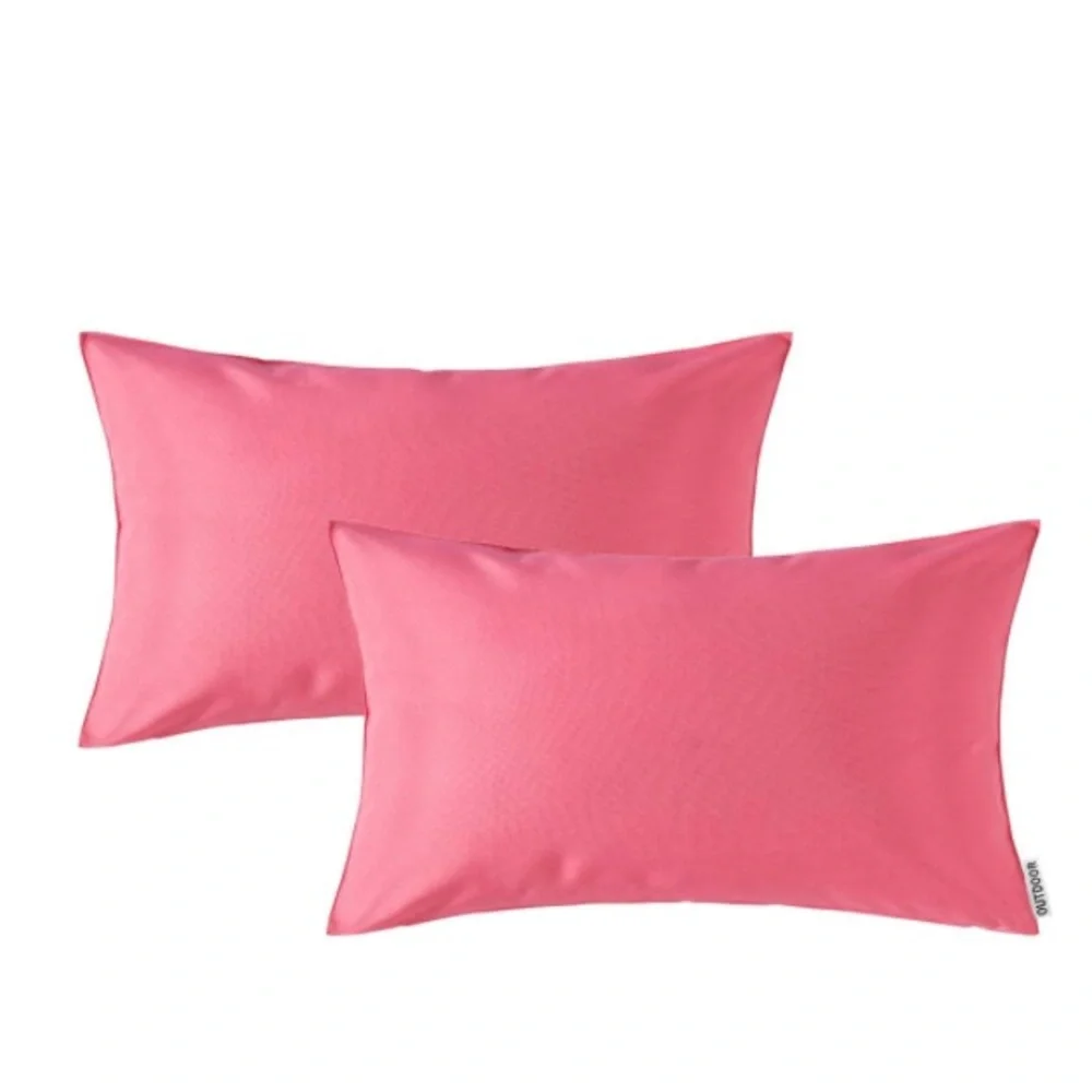 Luxury Home | Chic Pink Outdoor Water Resistant Lumbar Throw Pillow Covers